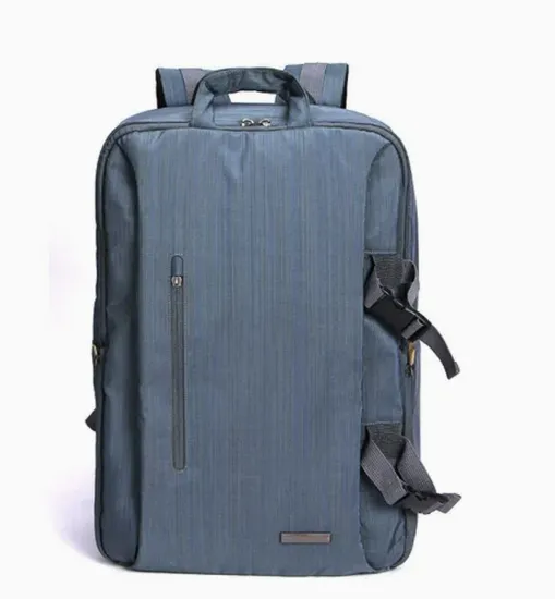 Vintage negro al por mayor del bolso del ordenador portátil del cuero de la PU que camina la mochila para los hombres
